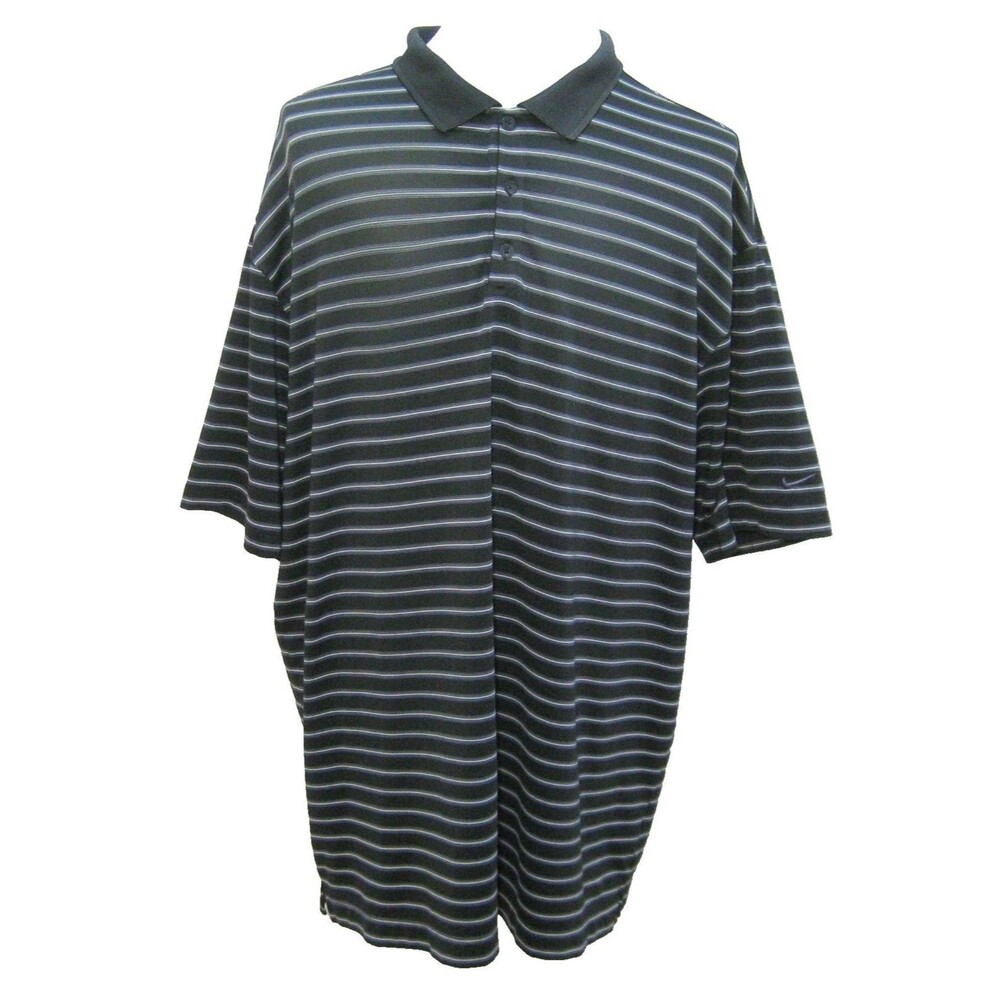 Nike Mens 2XL Black Golf Polo Shirt Dri-Fit Short Sleeve Sports Top Tennis